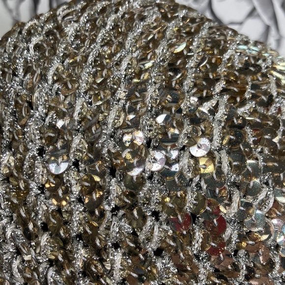 Adolfo II Vintage 60s Mixed Metals Sequin & Metallic Thread Crochet Bucket Hat - Picture 10 of 11